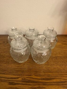 VTG Princess House Fantasia Glass Spice Jars - Set of 5